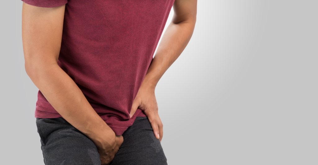 Man having groin pain.