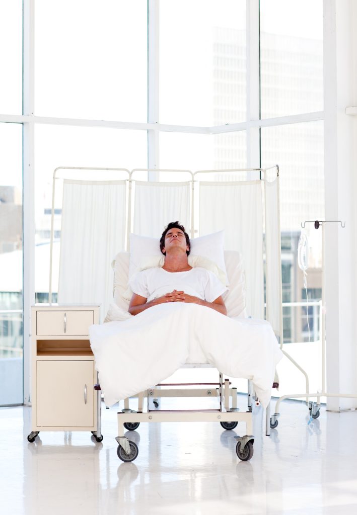 Patient recovering in a hospital